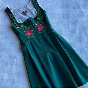 Alpine House International Green floral German Dirndl dress size 12